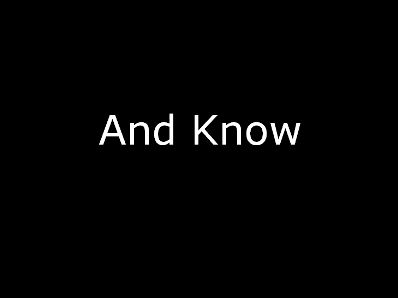 And Know Words And Know Words