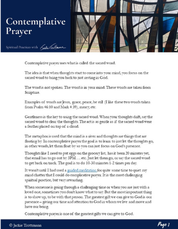 Contemplative Prayer Download Transcript
