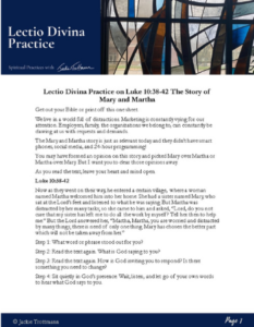 Lectio Divina Practice Transcript